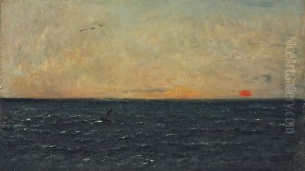 La Mer Oil Painting by Charles-Francois Daubigny