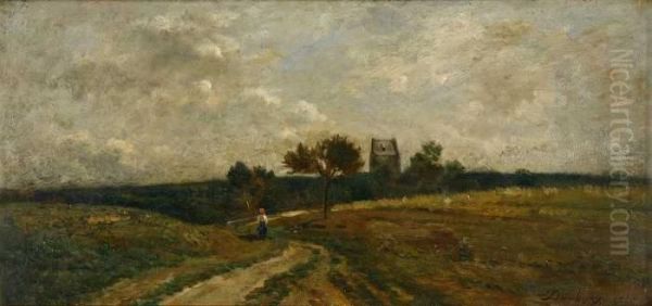 Untitled Oil Painting by Charles-Francois Daubigny