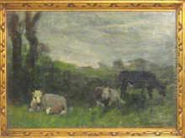 Rural Scene Oil Painting by Charles-Francois Daubigny