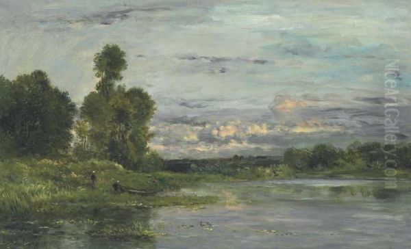 Les Bords De L'oise Oil Painting by Charles-Francois Daubigny