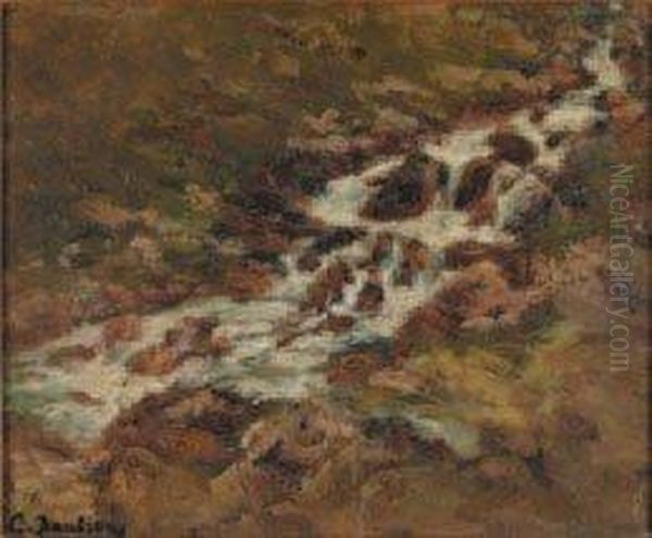 Le Torrent De La Mahoura A Cauterets Oil Painting by Charles-Francois Daubigny