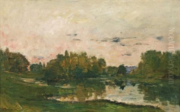 L'ile De Vaux, Pres D'auvers-sur-oise Oil Painting by Charles-Francois Daubigny