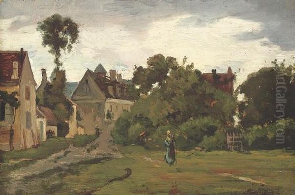 Paysage A Auvers Oil Painting by Charles-Francois Daubigny