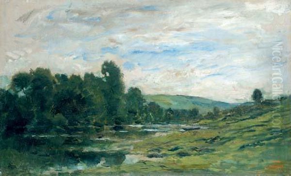 Bord De Riviere Oil Painting by Charles-Francois Daubigny