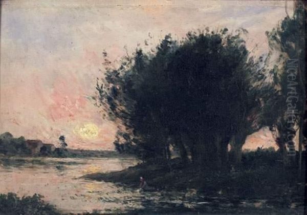 Paysage Oil Painting by Charles-Francois Daubigny