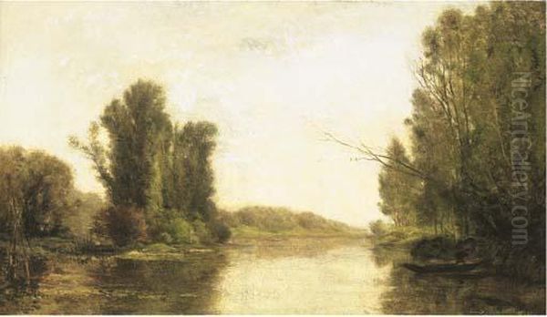 Aux Bordes De L'oise Oil Painting by Charles-Francois Daubigny