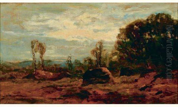 Les Meules Oil Painting by Charles-Francois Daubigny