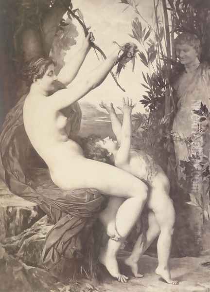 Nymph et Bacchus (Nymph and Bacchus) Oil Painting by Jules Joseph Lefebvre