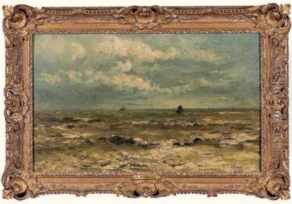 Villerville, Les Graves, Coup De Soleil Oil Painting by Charles-Francois Daubigny