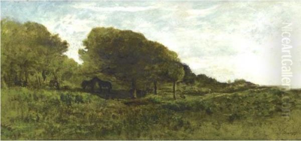 Les Graves De Villerville Oil Painting by Charles-Francois Daubigny