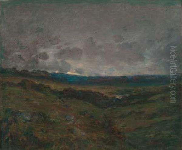 Plaine Aux Rochers, Vallon Au Crepuscule Oil Painting by Charles-Francois Daubigny