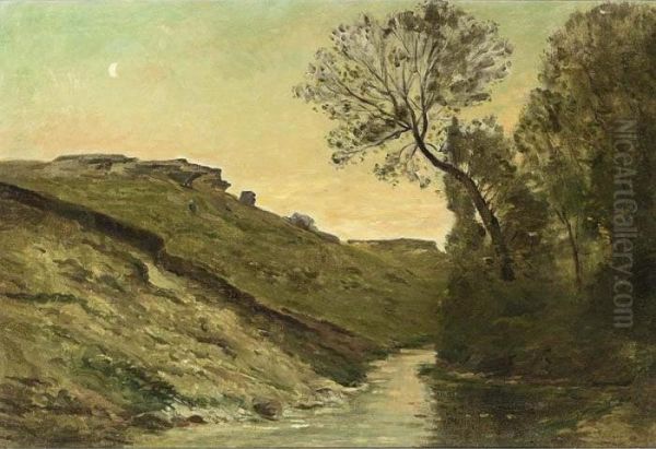 Le Ravin (dauphine Rhone) Oil Painting by Charles-Francois Daubigny