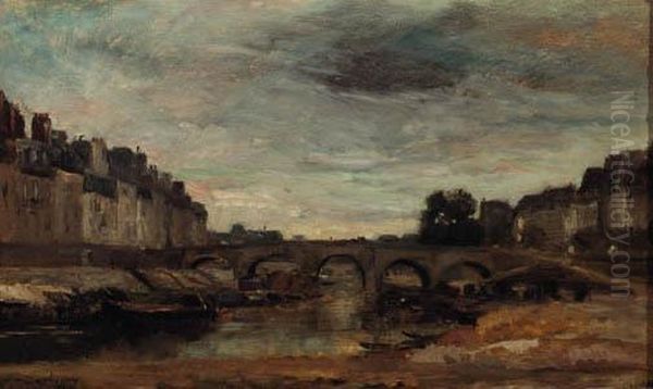 Pont De Paris Oil Painting by Charles-Francois Daubigny