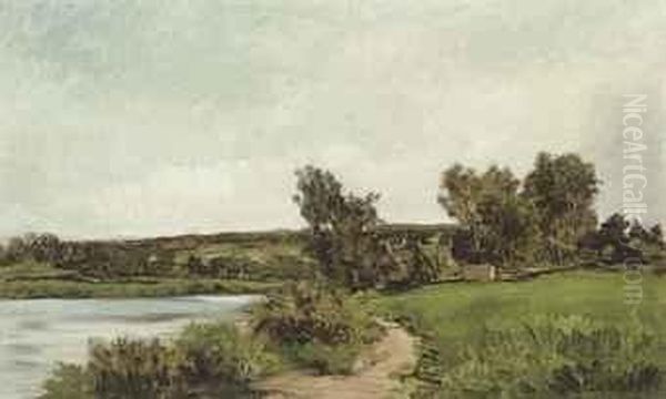 Paysage Oil Painting by Karl Pierre Daubigny