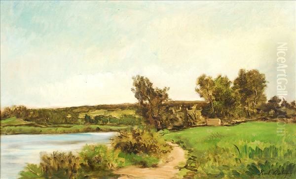 Landscapenear Fontaine Bleau Oil Painting by Karl Pierre Daubigny