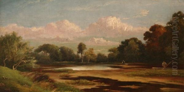 Paesaggio Oil Painting by Karl Pierre Daubigny