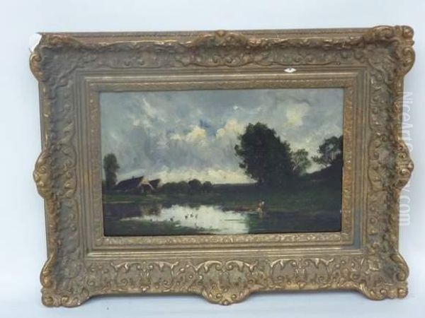  Bords De L'oise  Oil Painting by Karl Pierre Daubigny