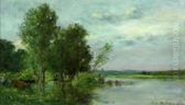 L'oise En Crue Oil Painting by Karl Pierre Daubigny