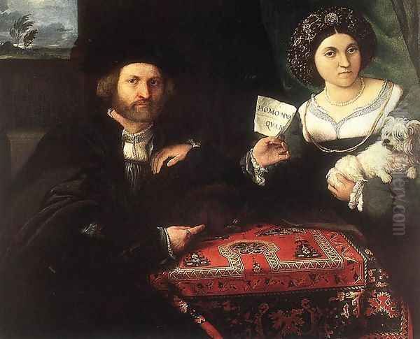 Husband and Wife 1523 Oil Painting by Lorenzo Lotto