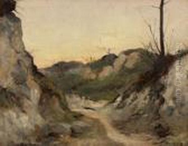 etude D'un Chemin Dans Le Dauphine Oil Painting by Karl Pierre Daubigny