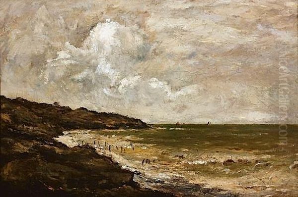 Les Graves De Villerville Oil Painting by Karl Pierre Daubigny