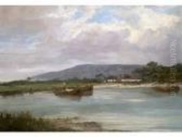 Paysage Montagneux Oil Painting by Karl Pierre Daubigny