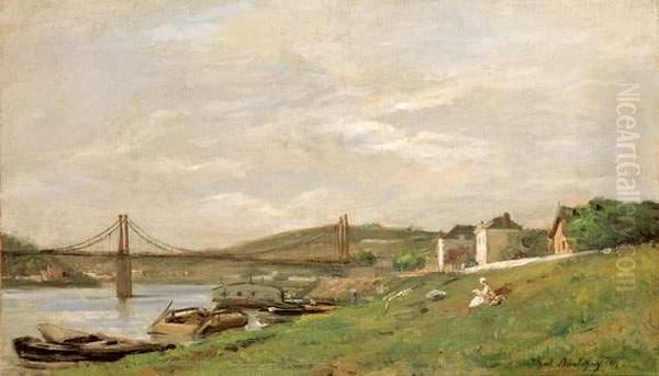  Bords De Seine  Oil Painting by Karl Pierre Daubigny