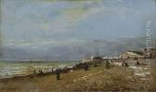 La Plage Oil Painting by Karl Pierre Daubigny