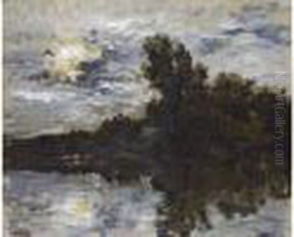  Bord De Riviere  Oil Painting by Karl Pierre Daubigny