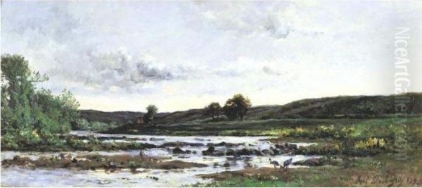 Edge Of The River Near Yport Oil Painting by Karl Pierre Daubigny