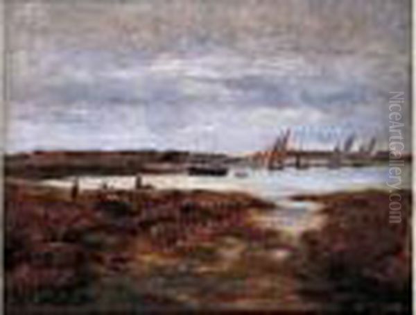 Paysage Oil Painting by Karl Pierre Daubigny