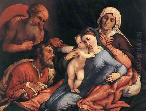 Madonna and Child with Saints 1534 Oil Painting by Lorenzo Lotto