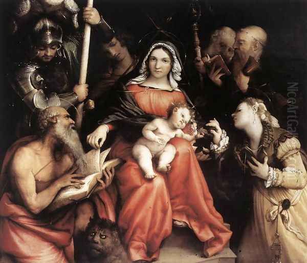 Mystic Marriage of St Catherine 1524 Oil Painting by Lorenzo Lotto