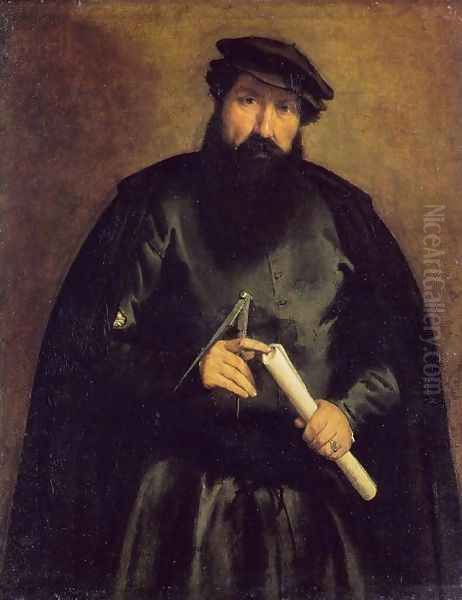 Architect c. 1535 Oil Painting by Lorenzo Lotto