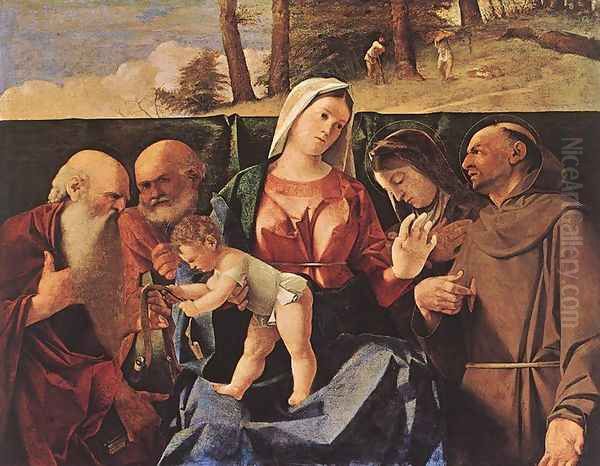 Madonna and Child with Saints c. 1506 Oil Painting by Lorenzo Lotto