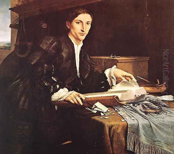 Portrait of a Gentleman in his Study c. 1527 Oil Painting by Lorenzo Lotto