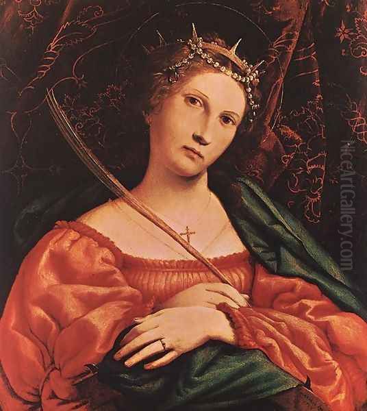 St Catherine of Alexandria 1522 Oil Painting by Lorenzo Lotto