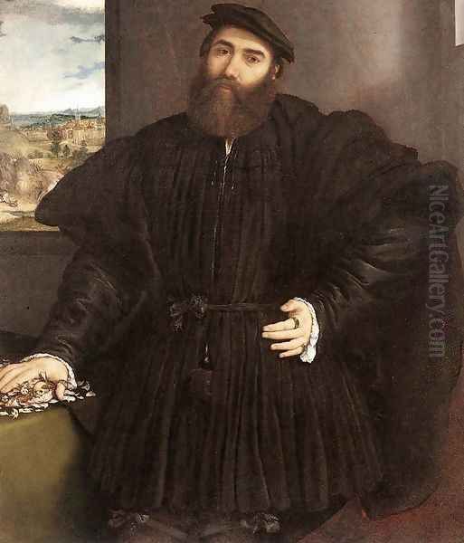 Portrait of a Gentleman c. 1530 Oil Painting by Lorenzo Lotto