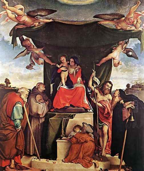 Madonna and Child with Saints (2) 1521 Oil Painting by Lorenzo Lotto