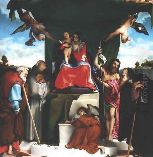 San Bernardino Altarpiece Oil Painting by Lorenzo Lotto