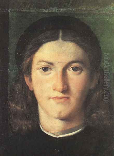 Head of a Young Man c. 1505 Oil Painting by Lorenzo Lotto