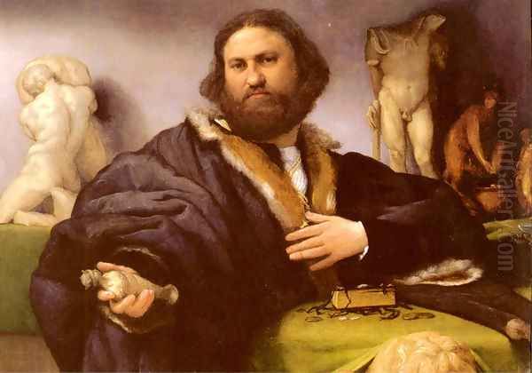 Portrait of Andrea Odoni, 1527 Oil Painting by Lorenzo Lotto