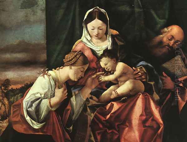 The Mystic Marriage of St. Catherine 1506-07 Oil Painting by Lorenzo Lotto