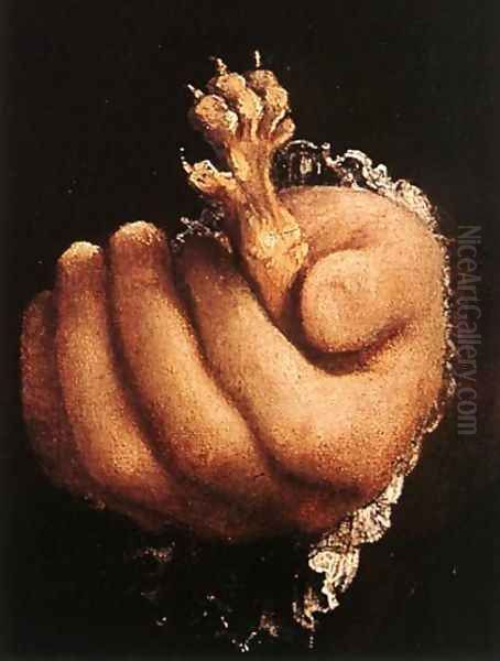 Man with a Golden Paw (detail) c. 1527 Oil Painting by Lorenzo Lotto