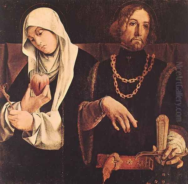 Sts Catherine of Siena and Sigismund 1508 Oil Painting by Lorenzo Lotto