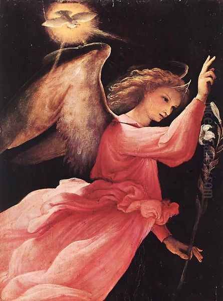 Angel Annunciating Oil Painting by Lorenzo Lotto