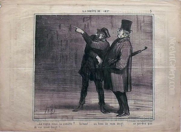 Serie La Comete De 1857 Oil Painting by Honore Daumier