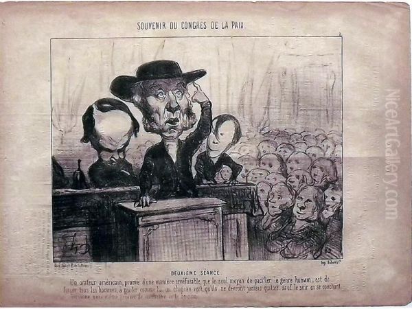 Serie Souvenir Du Congres De La Paix Oil Painting by Honore Daumier