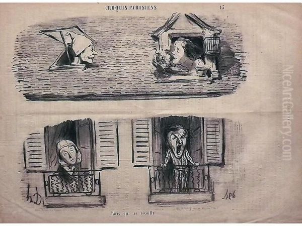 Serie Croquis Parisiens Oil Painting by Honore Daumier