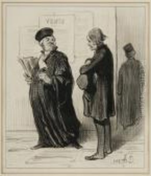 Mon Cher Monsieur... Oil Painting by Honore Daumier